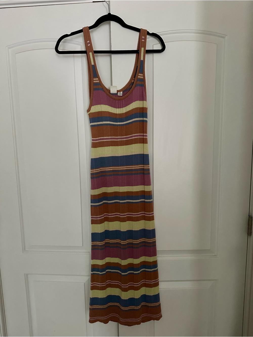Roxy Striped Tank Maxi Dress in Rust, Blue, Yellow, Pink